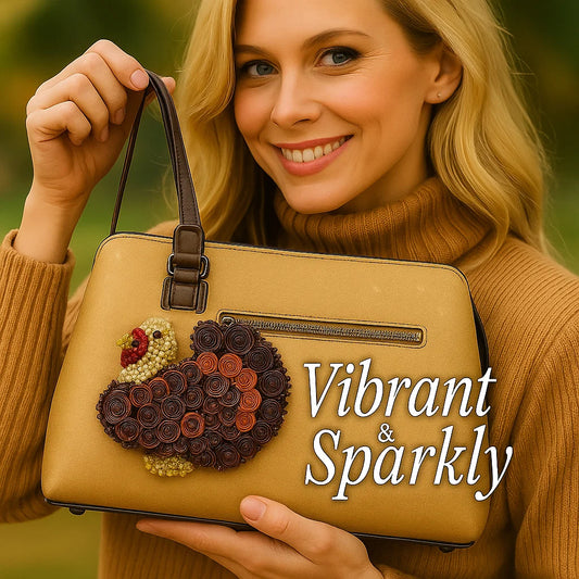 🦃 Turkey Sequin & Beaded Felt Ornament