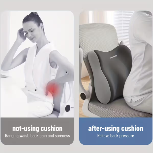 2-in-1 Ergonomic Lumbar & Seat Cushion: Relieve Back/Hip Pain for Office/Car 🧘