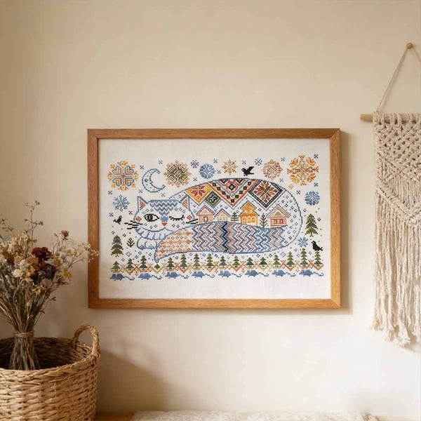 🐱 Winter Cats Cross Stitch Kit