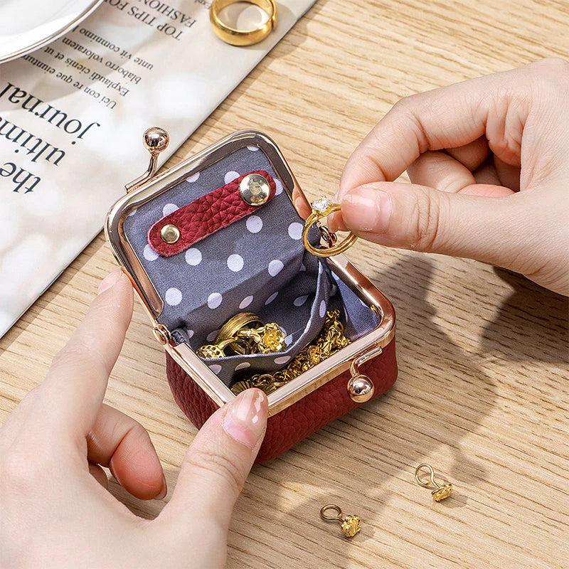 Full-grain Leather Mini Jewellery Box ✨ Travel-Ready Treasure Vault 👜