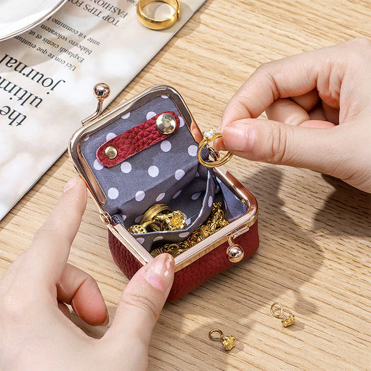 Full-grain Leather Mini Jewellery Box ✨ Travel-Ready Treasure Vault 👜