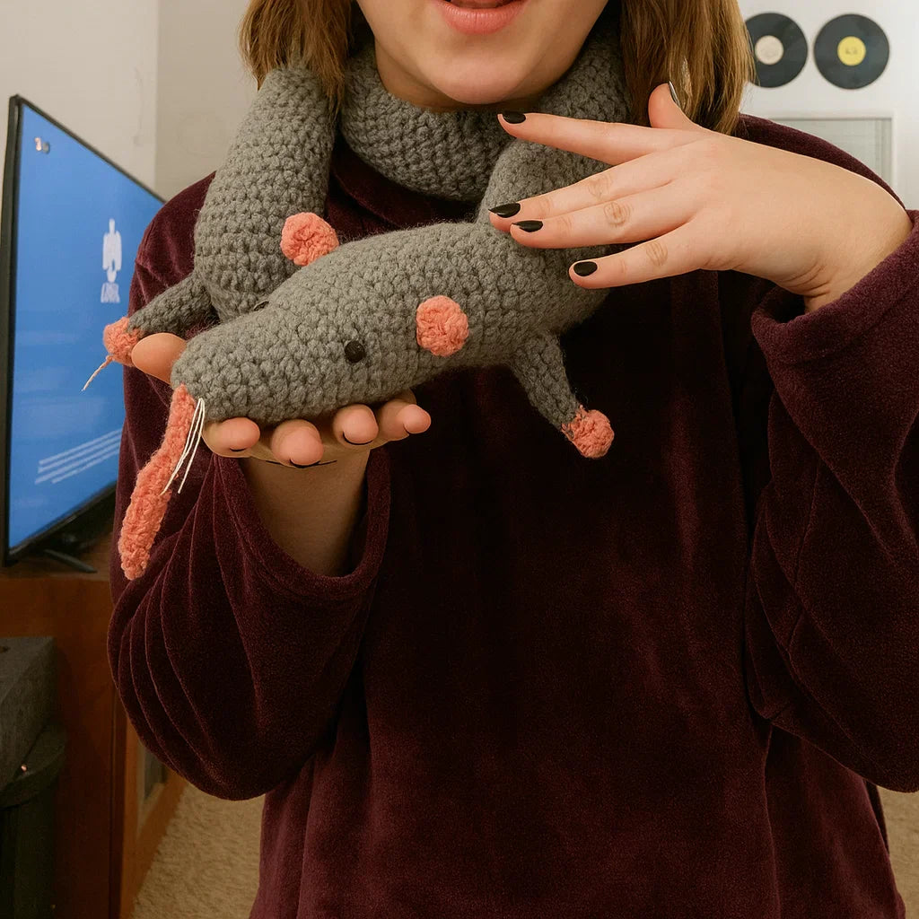 🧣Handmade Knitted Mouse Scarf