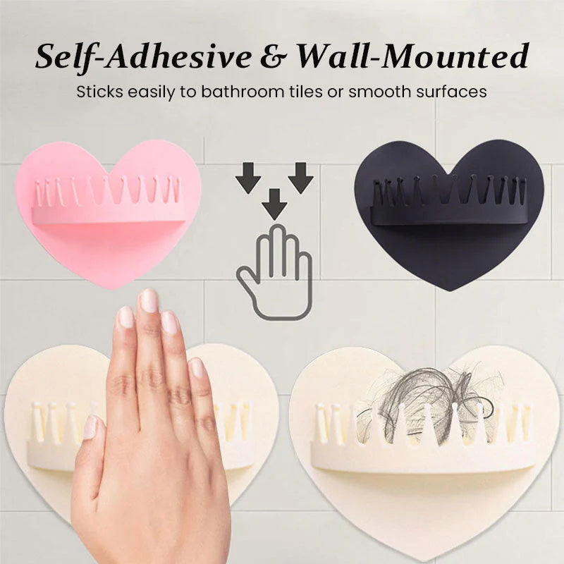 💗 Heart-Shaped Hair Catcher for Bathroom