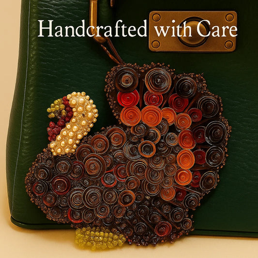 🦃 Turkey Sequin & Beaded Felt Ornament