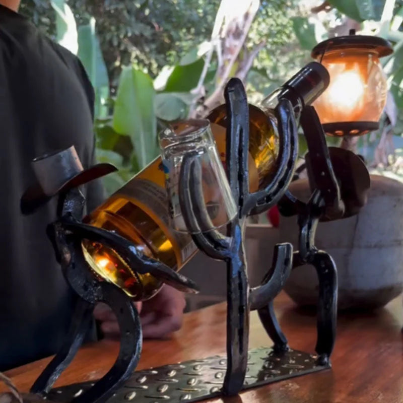 Western Cowboy & Cactus Wine Bottle Holder