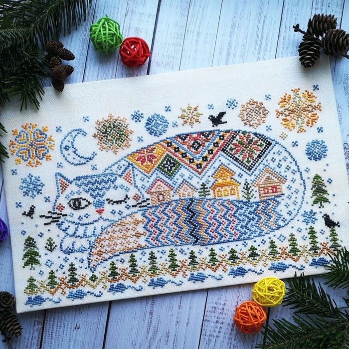 🐱 Winter Cats Cross Stitch Kit