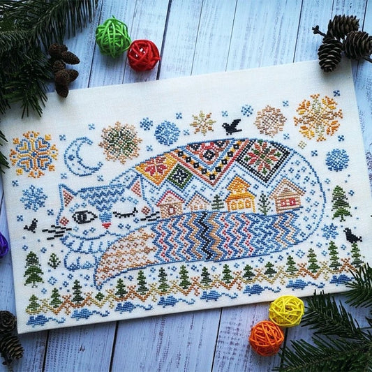 🐱 Winter Cats Cross Stitch Kit