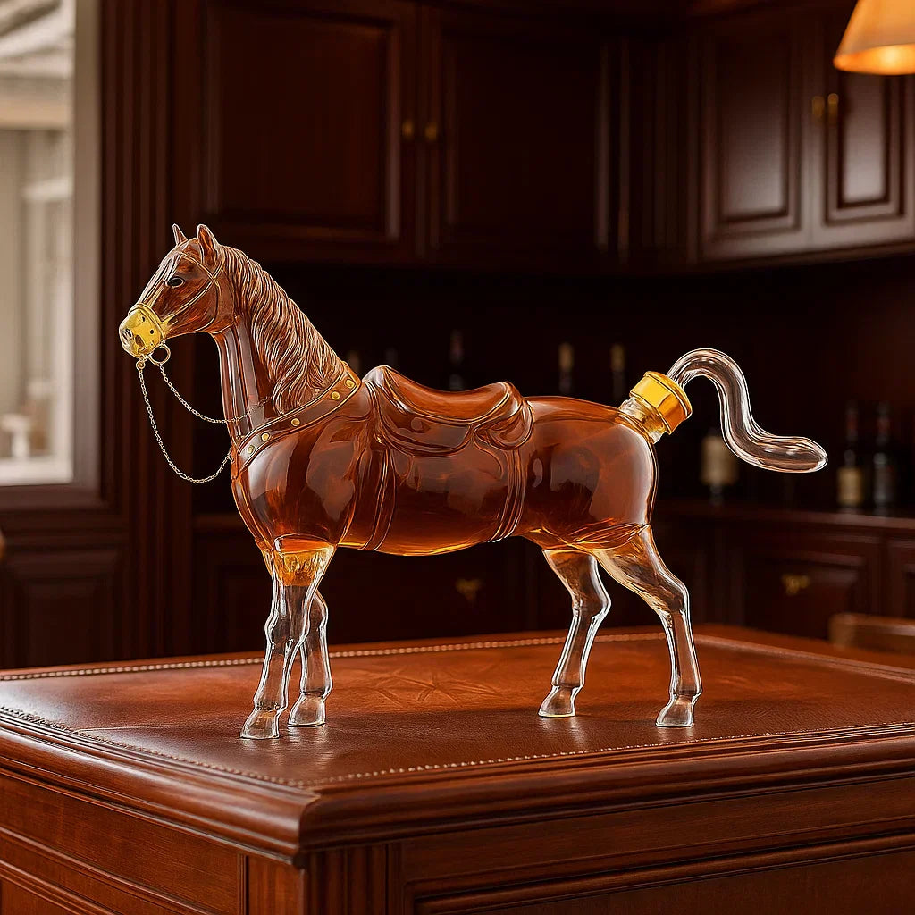🐴 Zodiac Horse Glass Wine Bottle