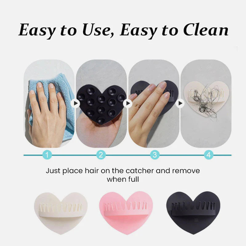 💗 Heart-Shaped Hair Catcher for Bathroom