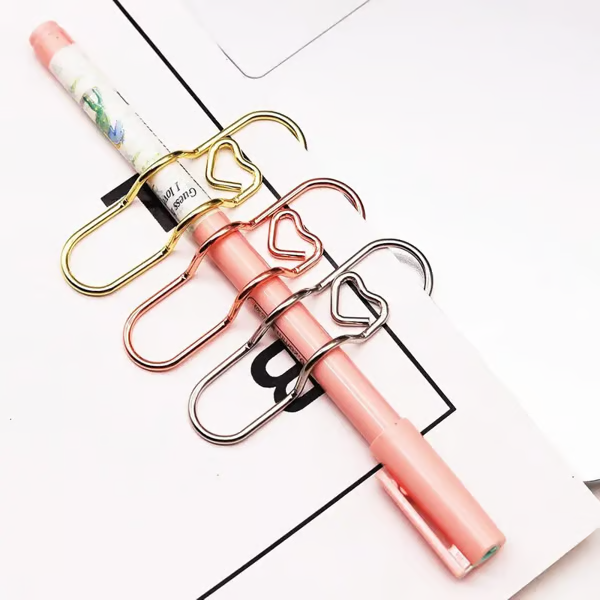 ❤️ Heart Pen Clips | Metal Multifunctional Paperclip Pen Holder