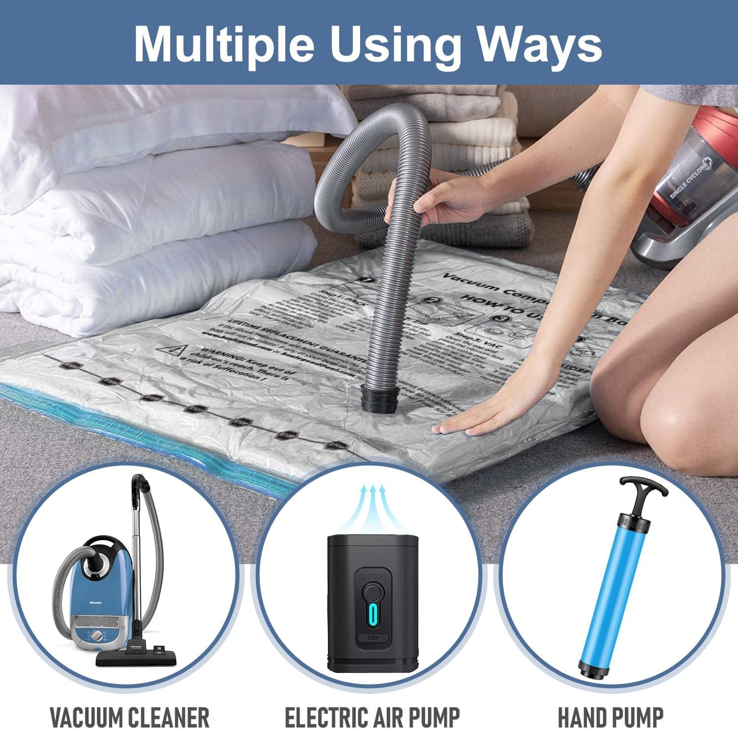 📦 Vacuum Storage Bags - 80% Space Saving Airtight Seal Bags