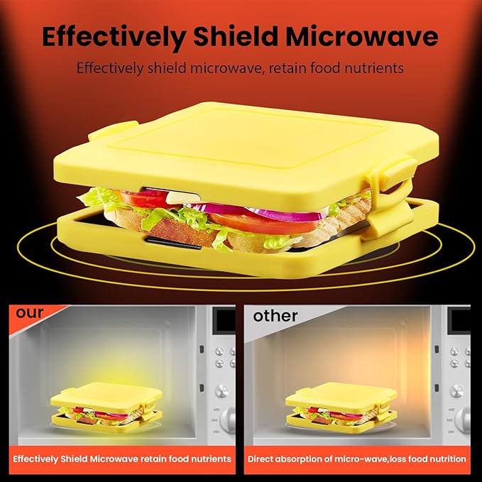 🍔 Microwave Toaster Sandwich Maker: Crispy Meals in 3-5 Mins