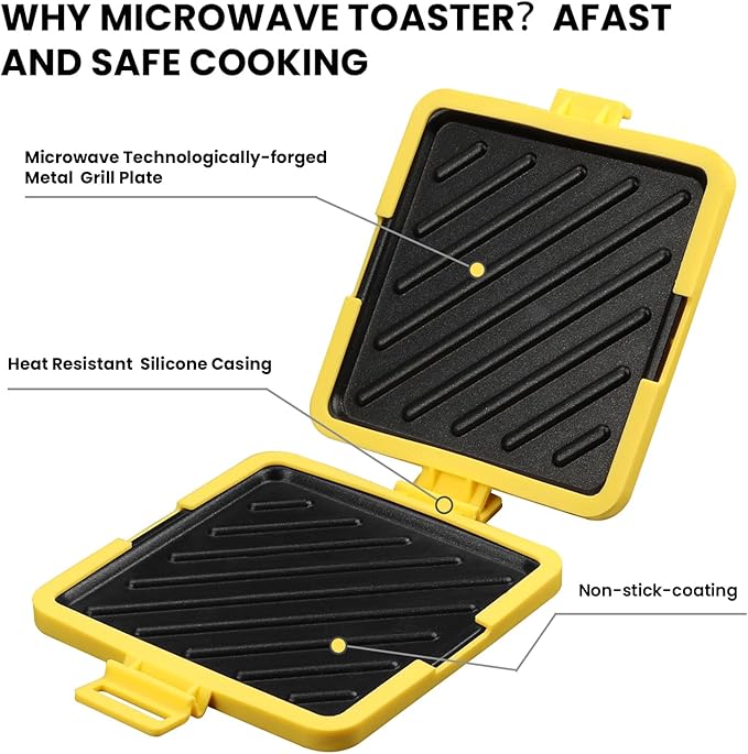 🍔 Microwave Toaster Sandwich Maker: Crispy Meals in 3-5 Mins