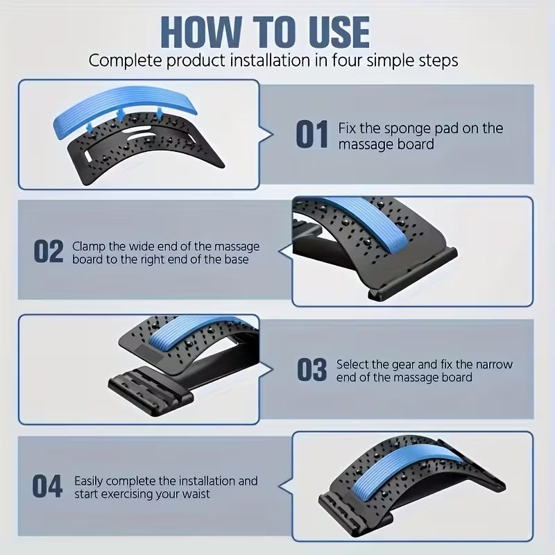 🏡3-Level Back Stretcher Lumbar Acupuncture Massage Relief