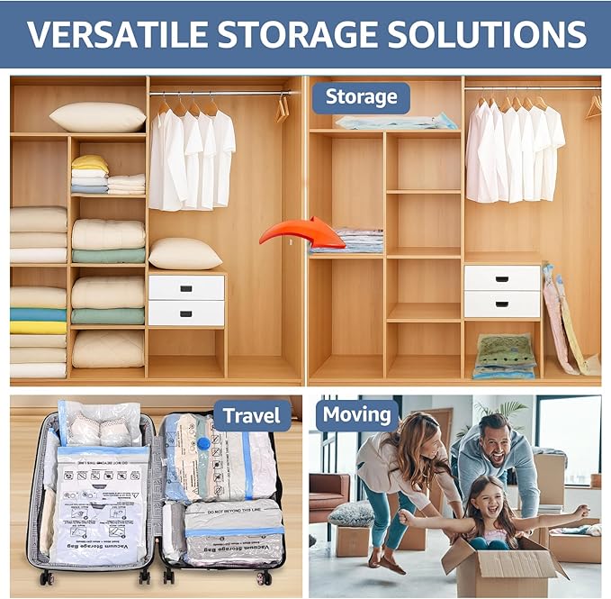 📦 Vacuum Storage Bags - 80% Space Saving Airtight Seal Bags
