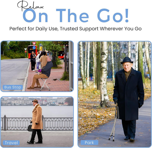 2-in-1 Cane Stool: Walk & Rest Anywhere 🦯