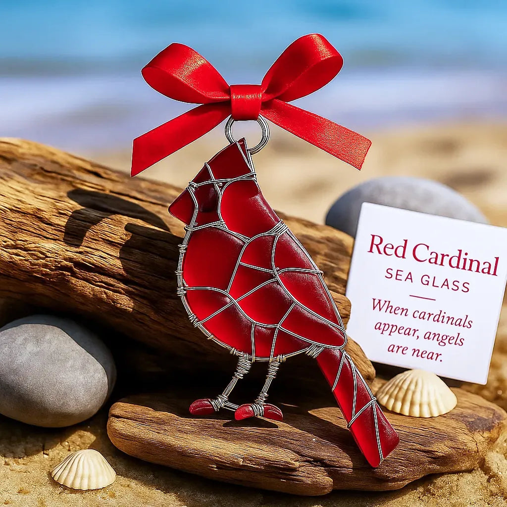 Handmade Sea Glass Bird Ornament