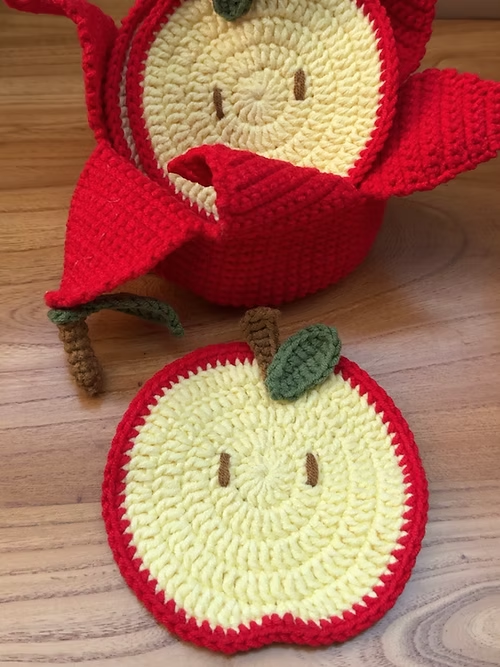 🍊 Crochet Fruit Cup Mat Set