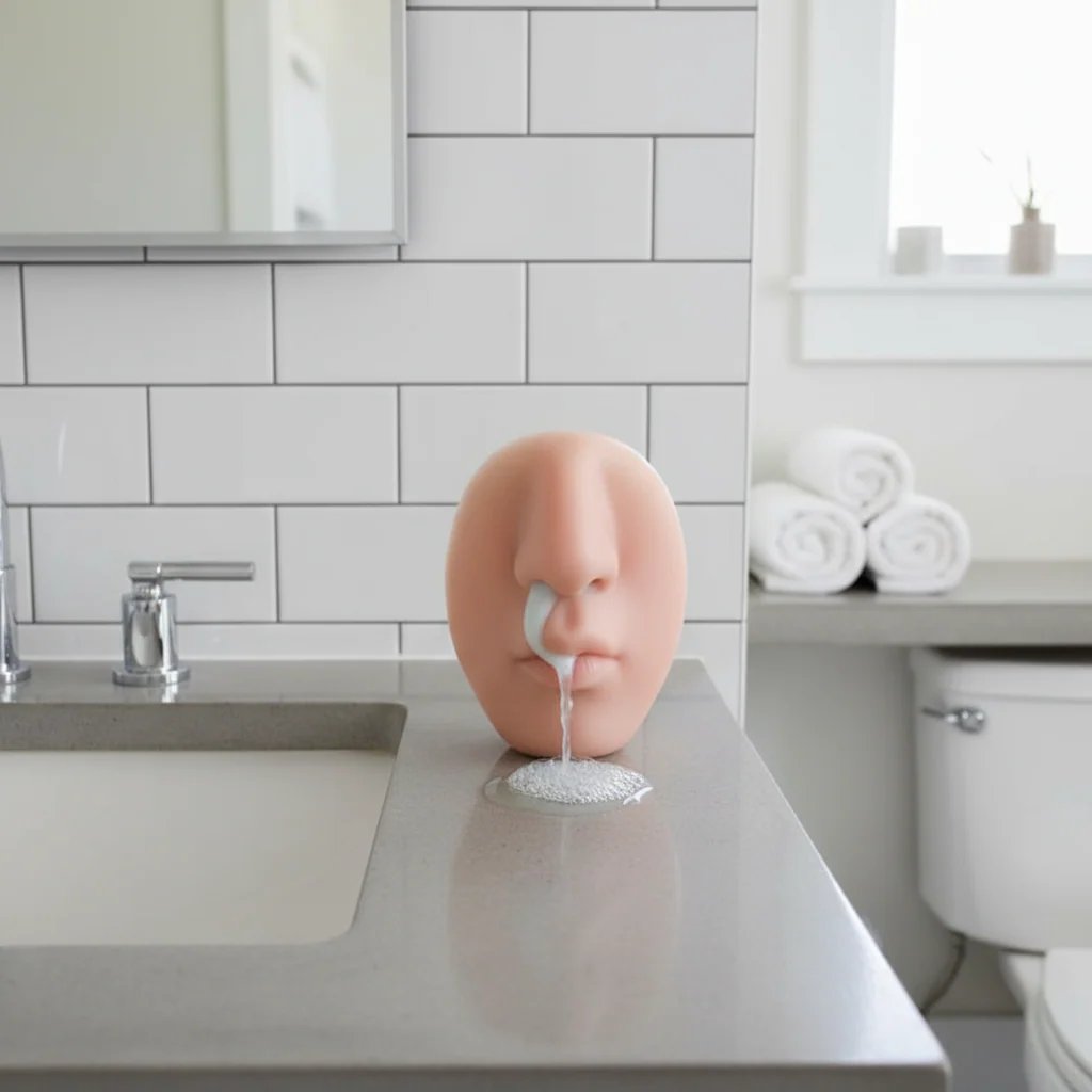 Realistic nose-shaped wall-mounted soap dispenser