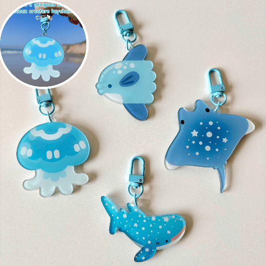ocean critters acrylic charms