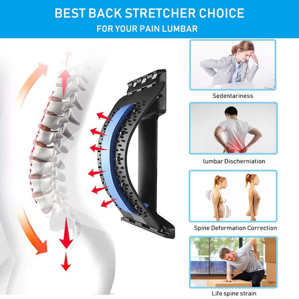 🏡3-Level Back Stretcher Lumbar Acupuncture Massage Relief