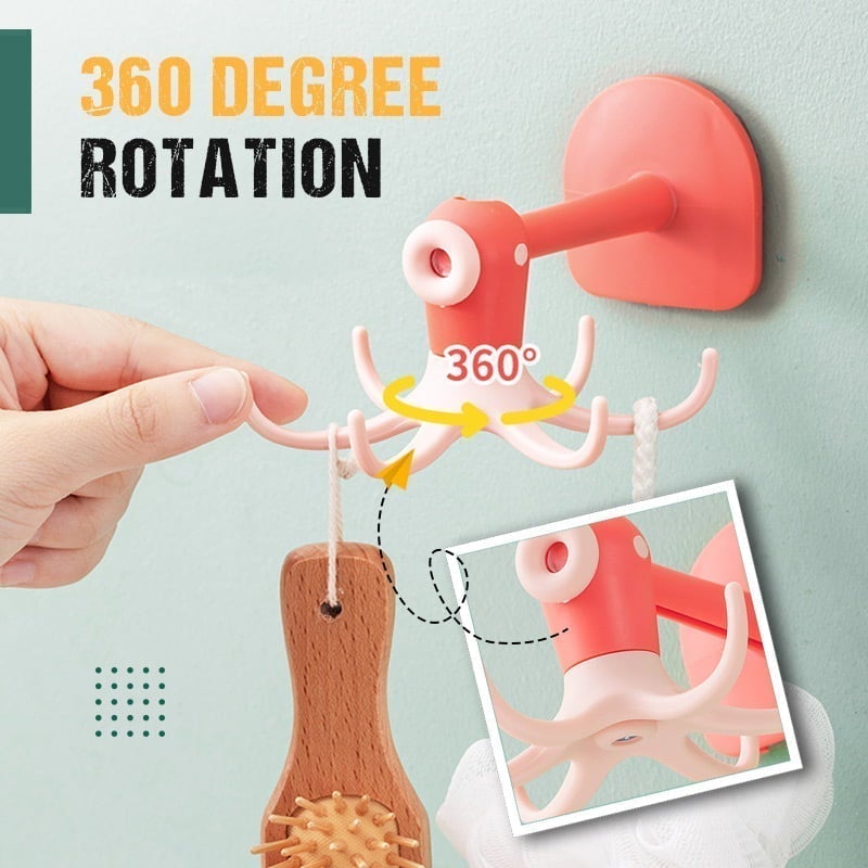 360° Rotating Octopus Adhesive Hook: No-Drill Storage🛡️