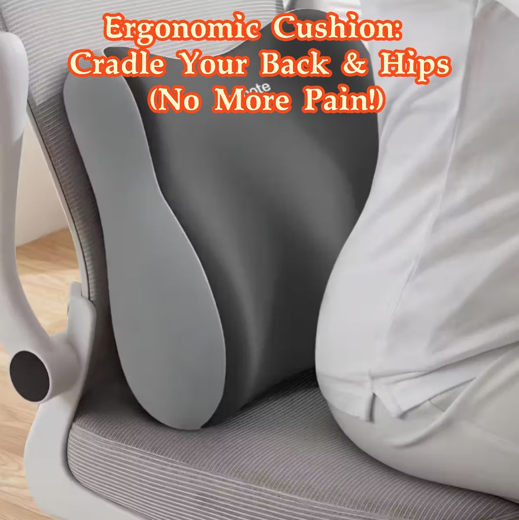 2-in-1 Ergonomic Lumbar & Seat Cushion: Relieve Back/Hip Pain for Office/Car 🧘