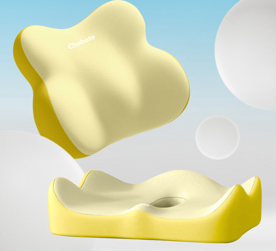 2-in-1 Ergonomic Lumbar & Seat Cushion: Relieve Back/Hip Pain for Office/Car 🧘