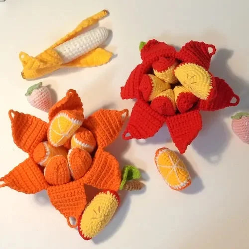 🍊 Crochet Fruit Cup Mat Set