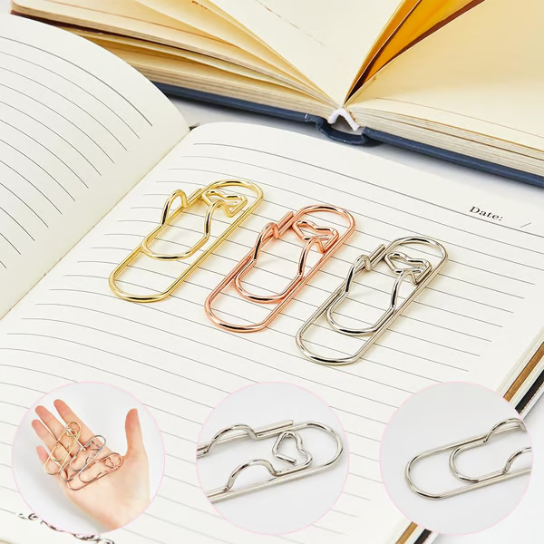 ❤️ Heart Pen Clips | Metal Multifunctional Paperclip Pen Holder