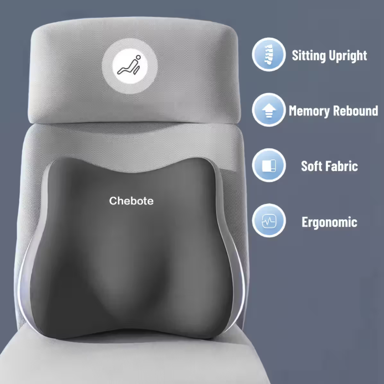 2-in-1 Ergonomic Lumbar & Seat Cushion: Relieve Back/Hip Pain for Office/Car 🧘