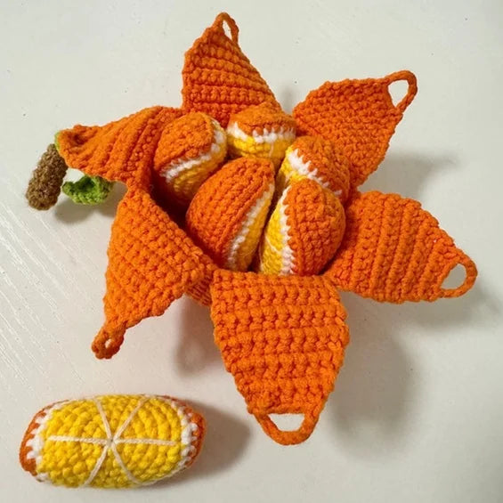 🍊 Crochet Fruit Cup Mat Set