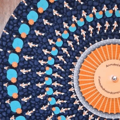 Animated Zoetrope Slipmat — 12″ Optical Illusion Turntable Mat