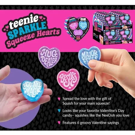 ✨NeeDoh Sparkle Hearts Teenie Set - Mini Squishy Fidget Sensory Toy