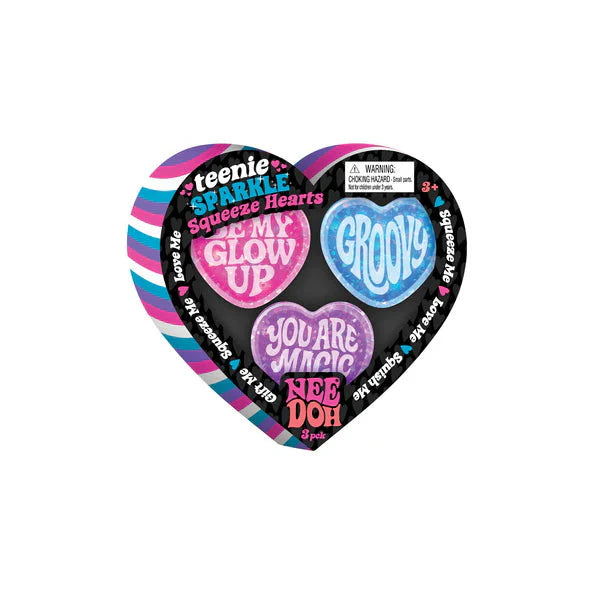 ✨NeeDoh Sparkle Hearts Teenie Set - Mini Squishy Fidget Sensory Toy
