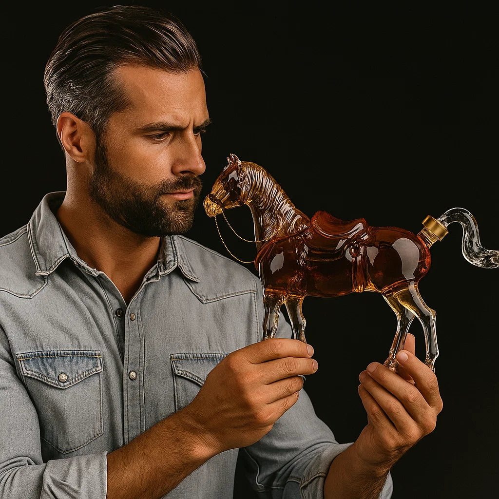 🐴 Zodiac Horse Glass Wine Bottle